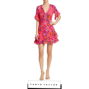 NEW Tanya Taylor 100% Silk Fairycore Designer Floral Mini Dress Retail $475